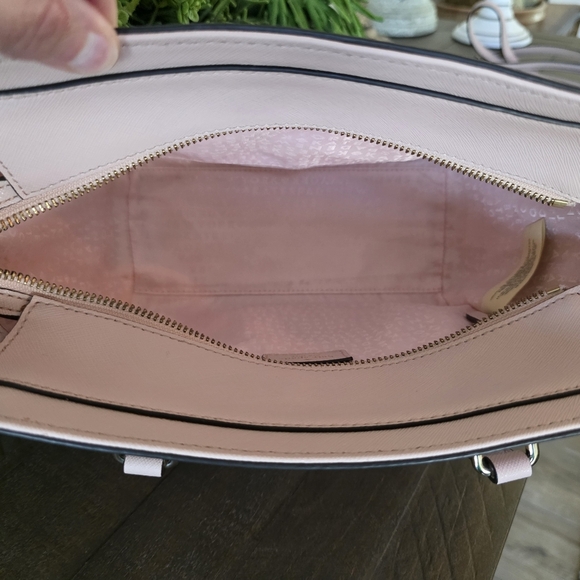 Kate Spade Small Hadlee Laurel Way Jeweled Leather Tote-Crossbody In Warm Vellum - Picture 15 of 15